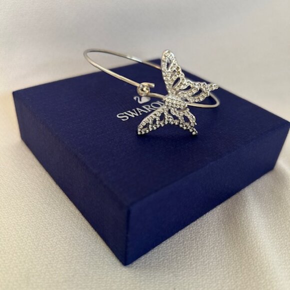 Swarovski Swan Butterfly Bracelet Pave Clear Crystals 6-1/2” - Picture 4 of 7